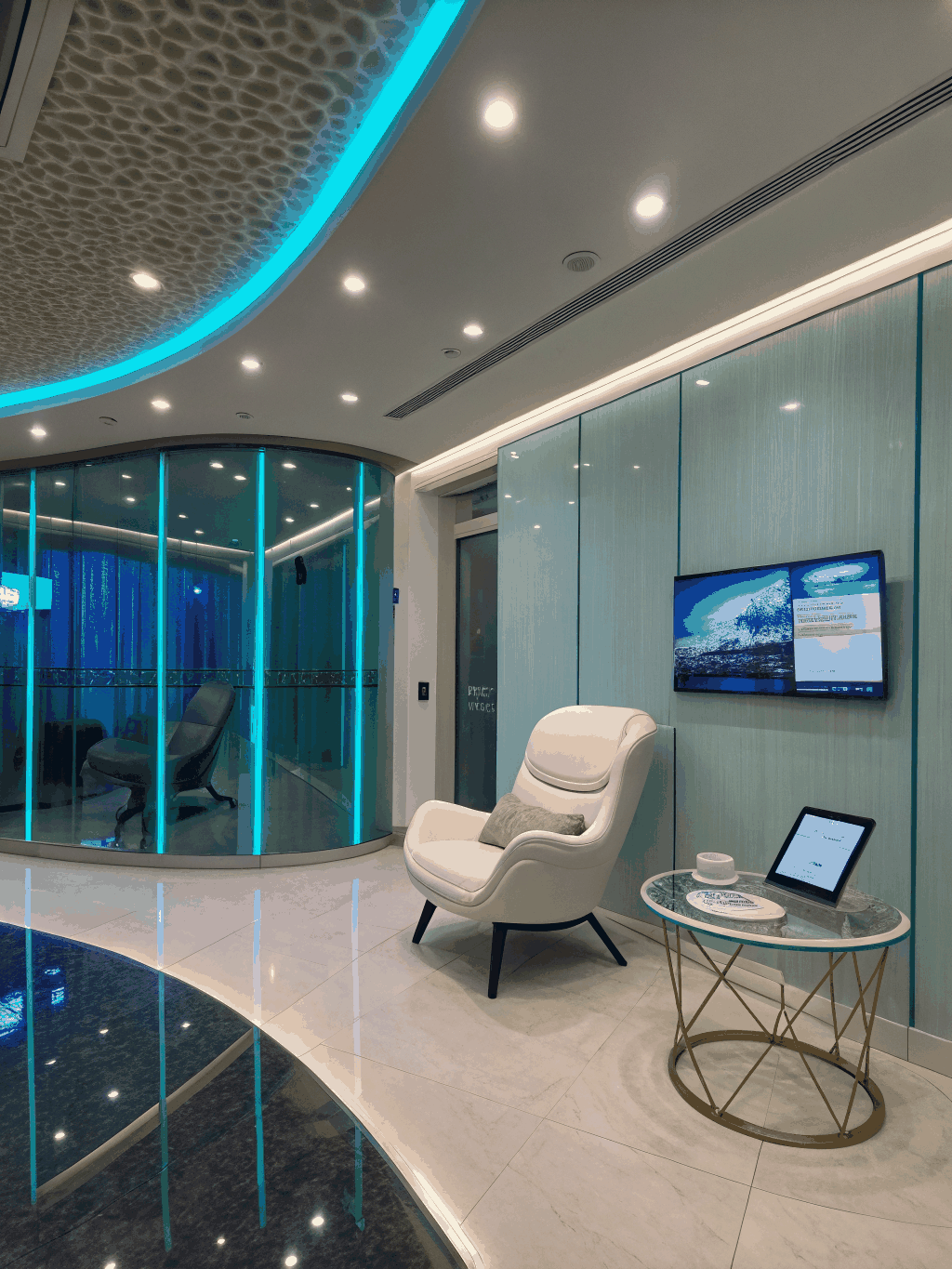 Editorial showroom space displaying condition-tailored design elements.