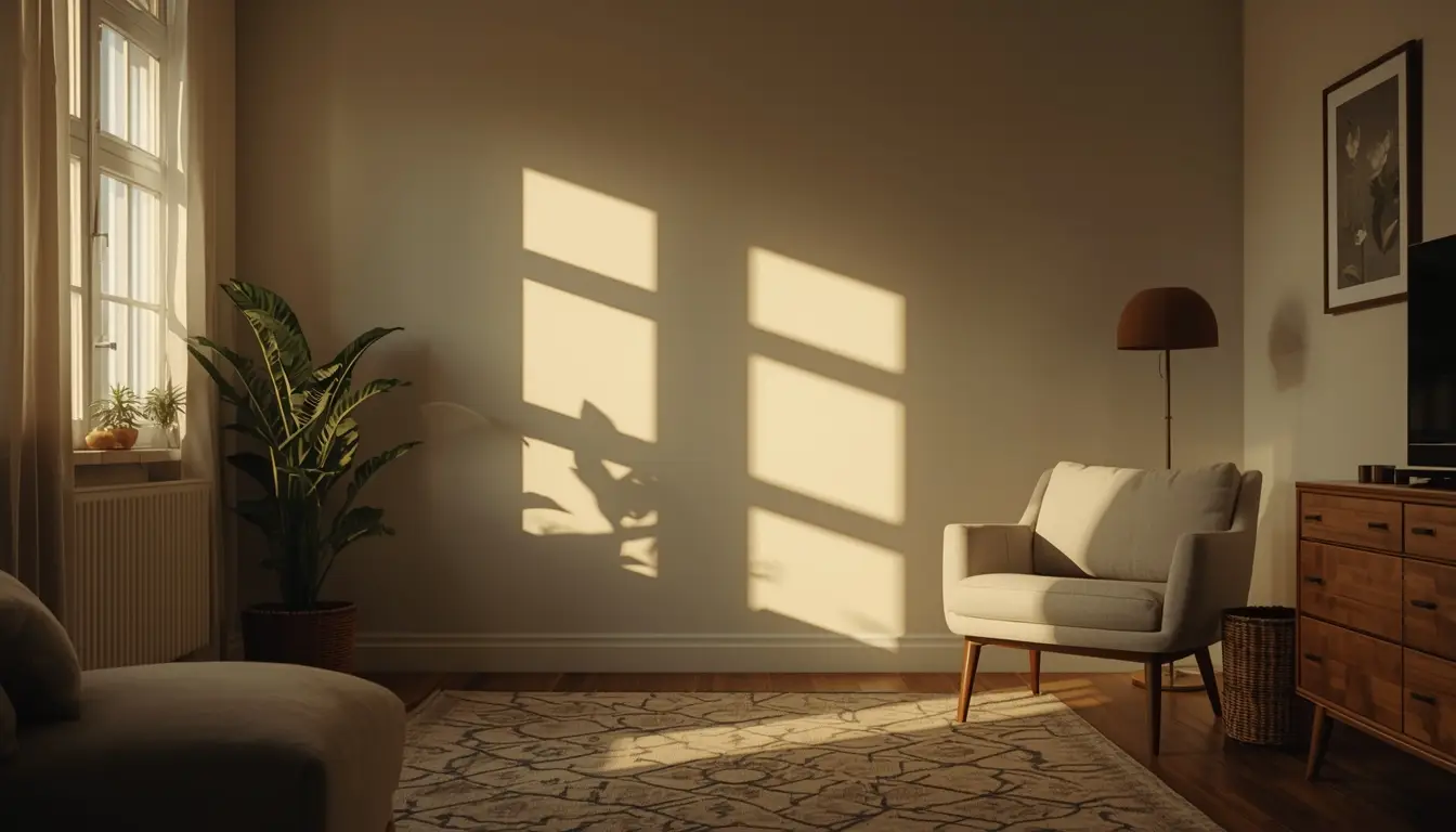 A quiet home interior with gentle natural lighting