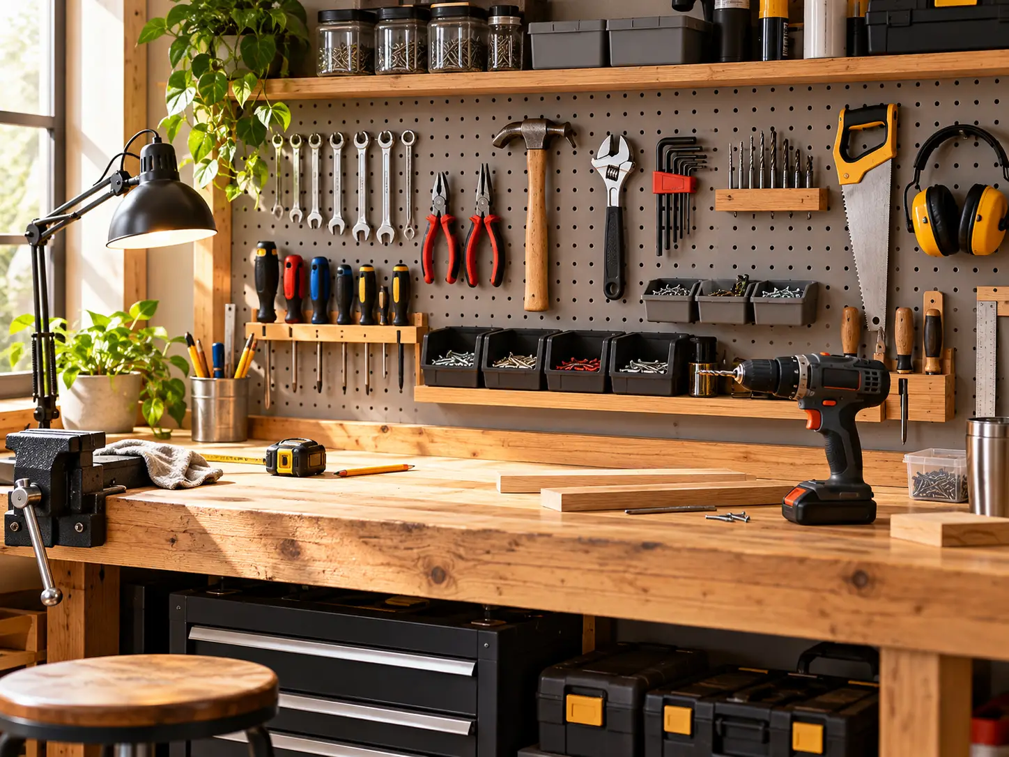 Tactile everyday tools and ergonomic technology displays.