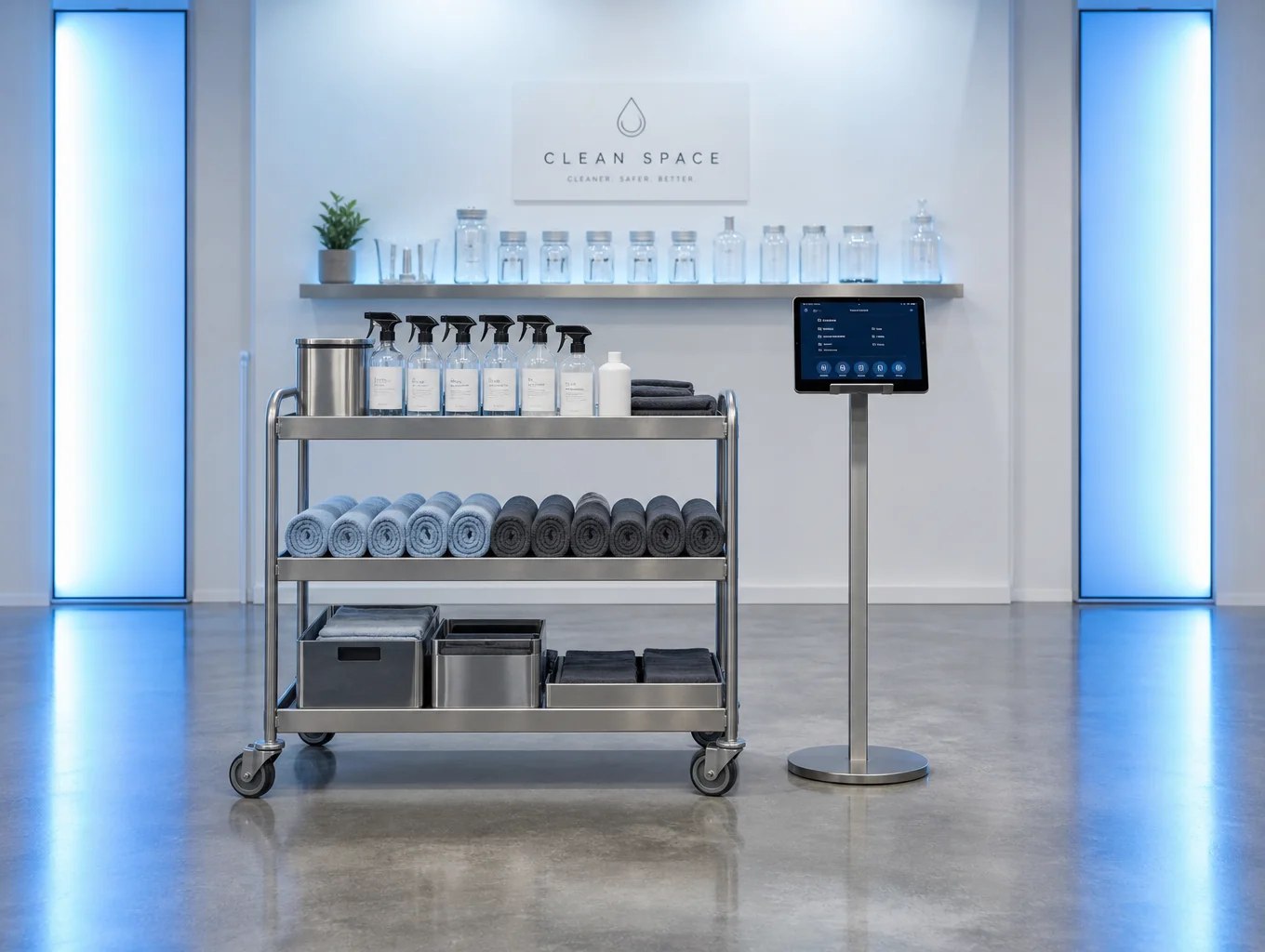 Modern floor care equipment and eco-conscious home care solutions.