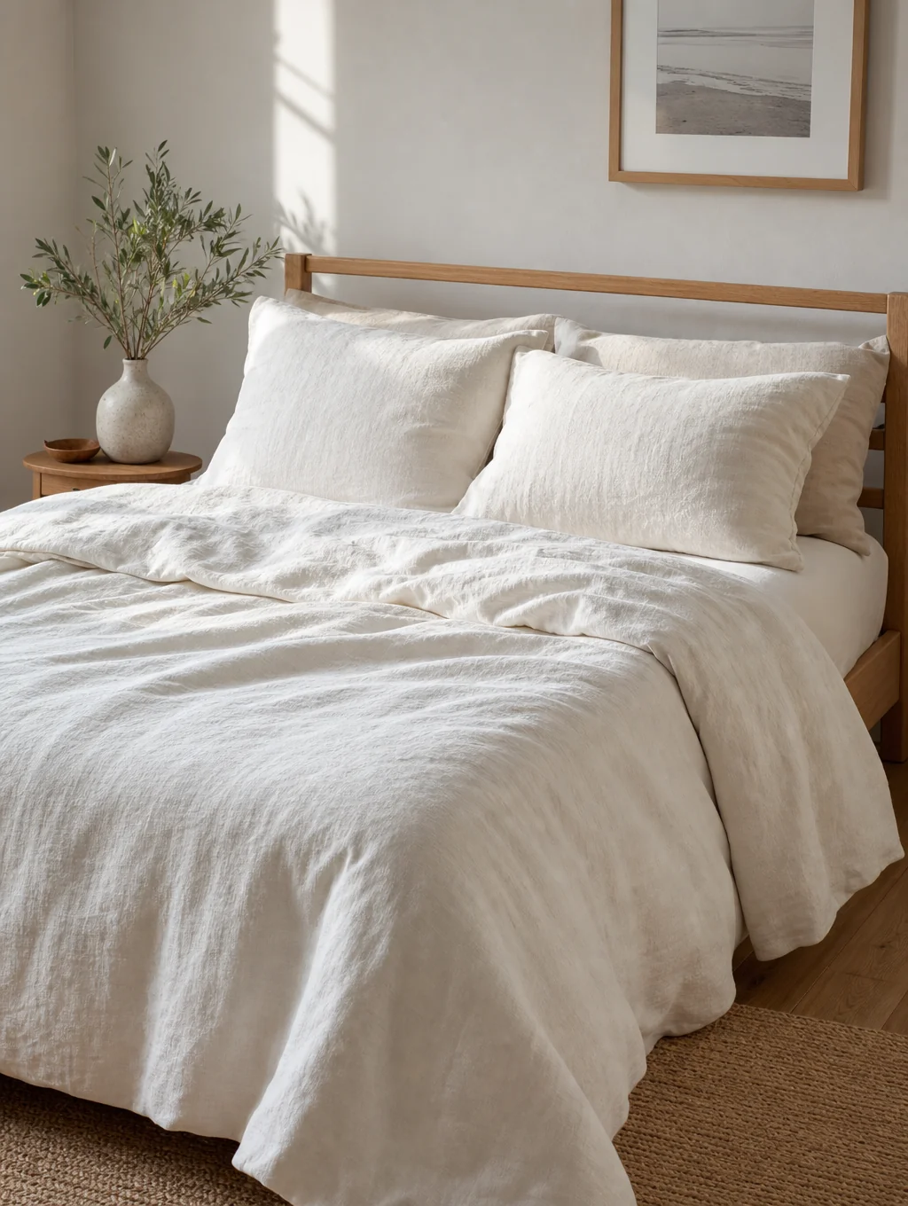 Tactile honest bedding textiles and calibrated natural mattress materials