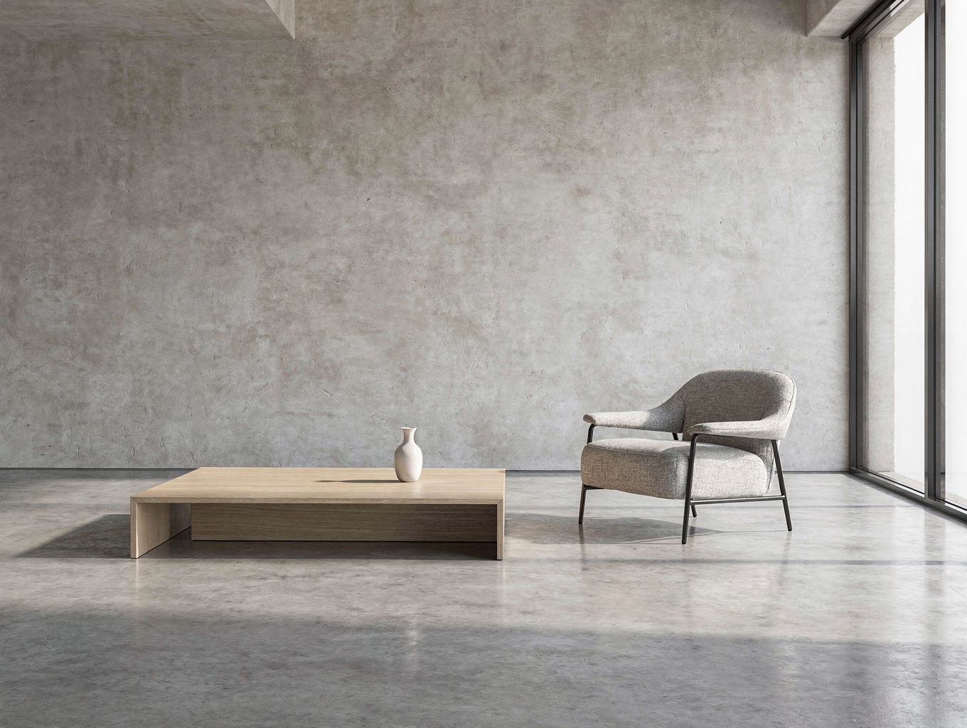Architectural study of natural shadow and comfortable stillness in an unhurried room