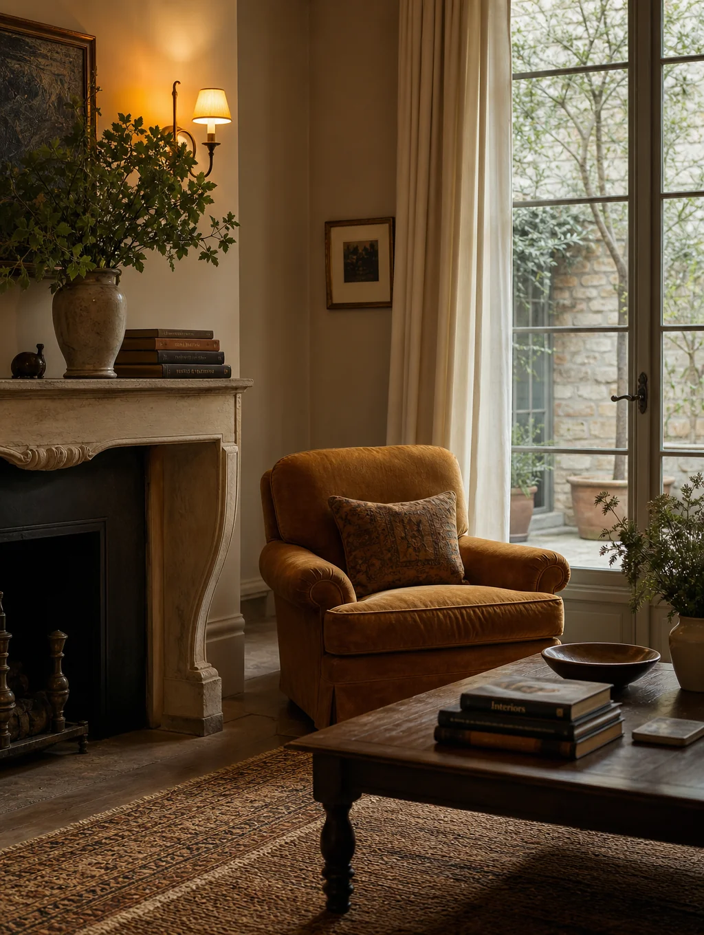 Quiet interior space designed for posture and rest