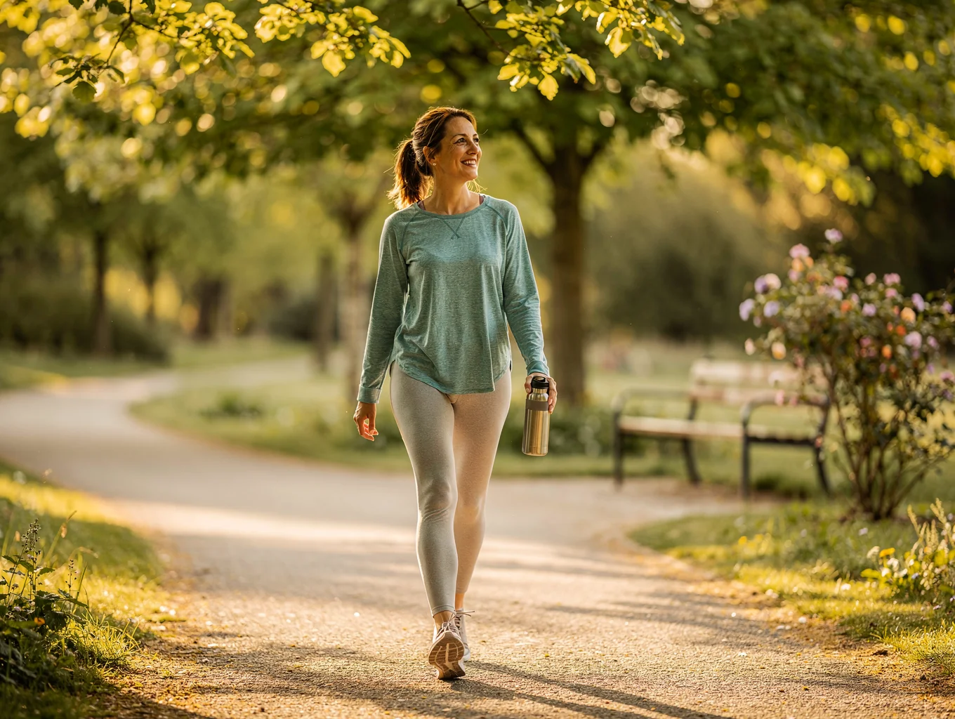 Ambient outdoor scene highlighting fluid daily movement and open air activity.