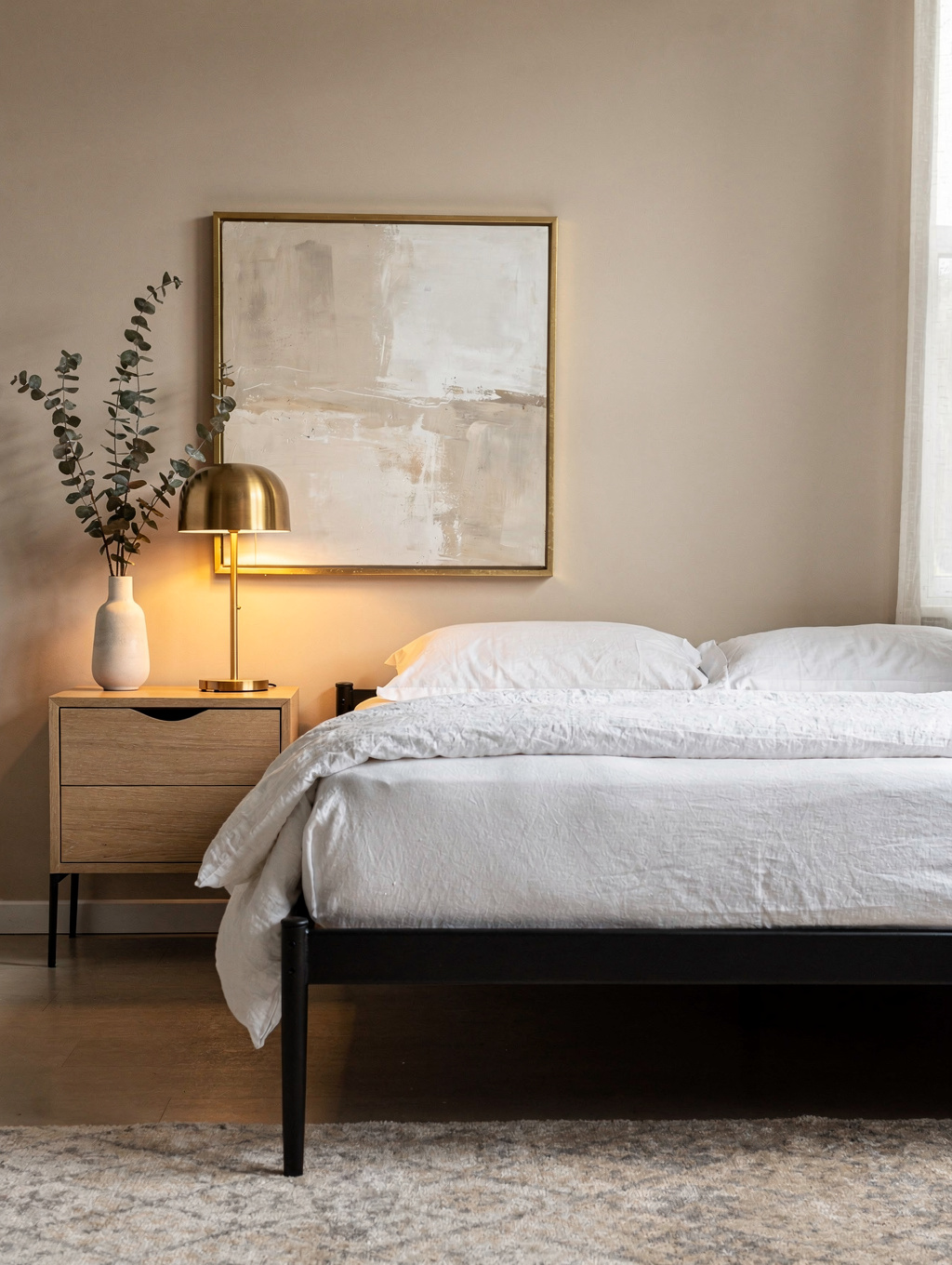 Tactile evening setting with familiar bedside objects and muted textiles