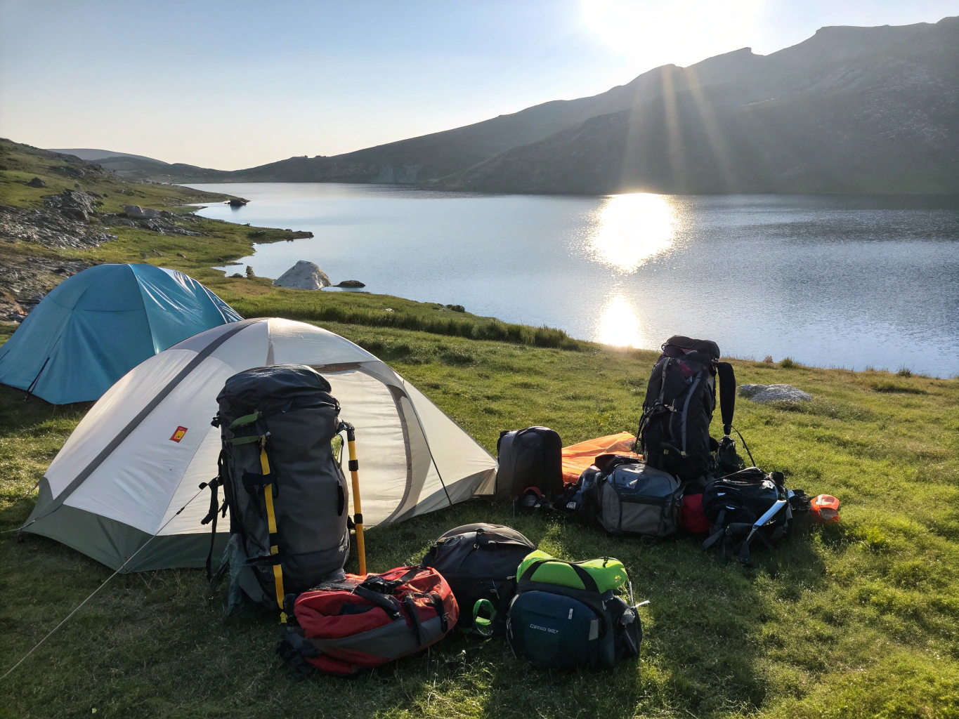 Durable hiking equipment and outdoor essentials arranged for open air exploration.