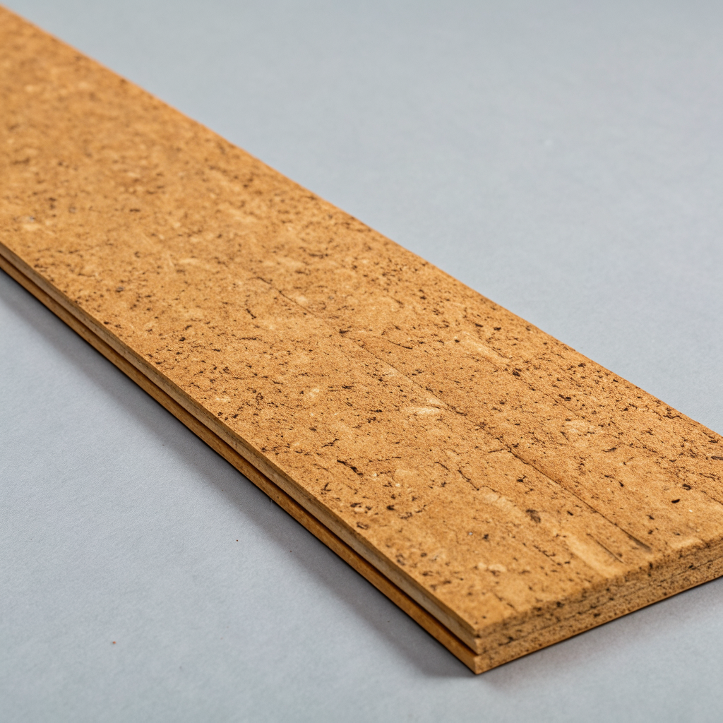 Architectural room detail illustrating tactile acoustic cork flooring