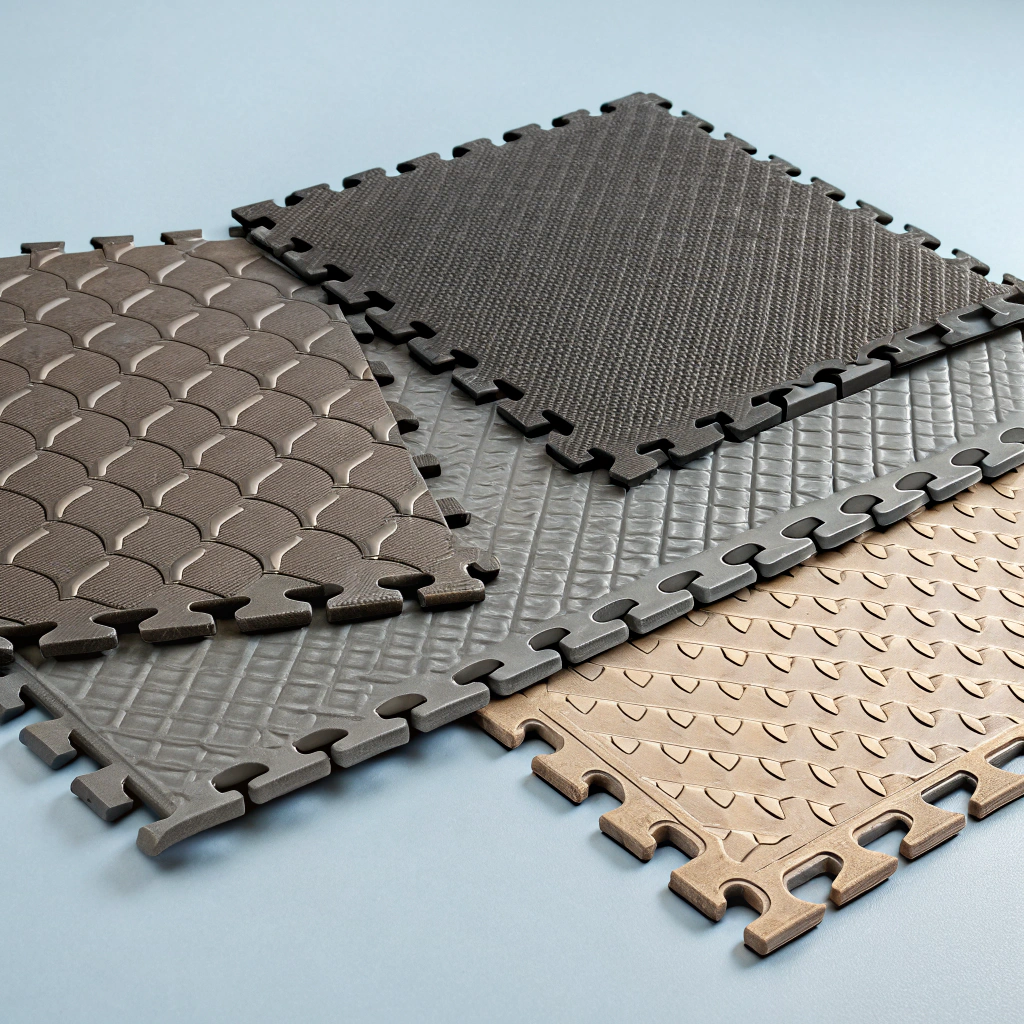 Architectural room detail illustrating flush anti-fatigue floor surfaces